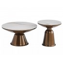 Комплект SIGNAL VERA (2 стола журнальных) белый/медный 75/41, 50/49